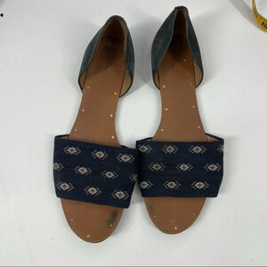 Madewell Thea blue print sandals boho 8.5